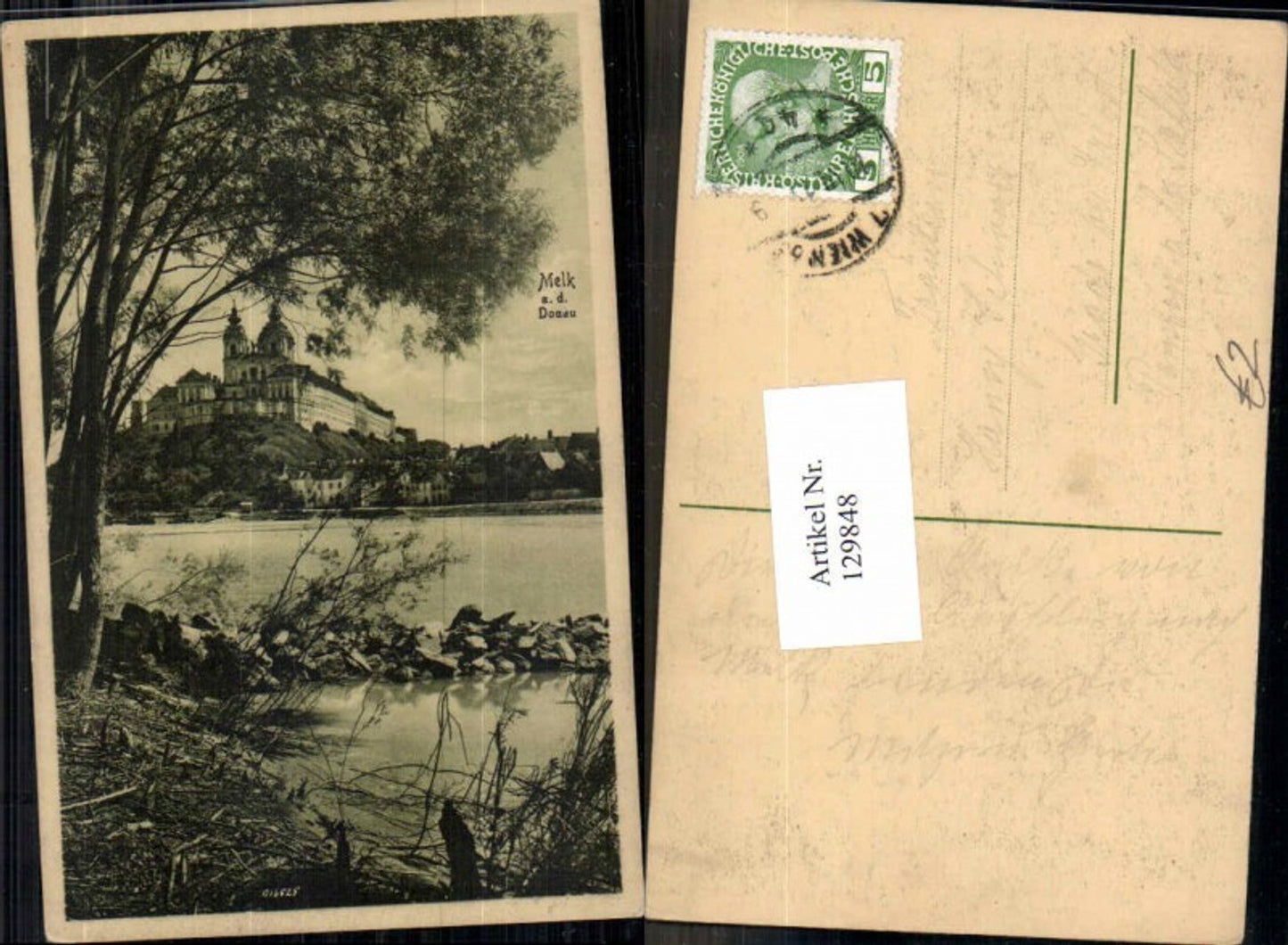 129848, Melk ad Donau Stift Uferpartie 1910