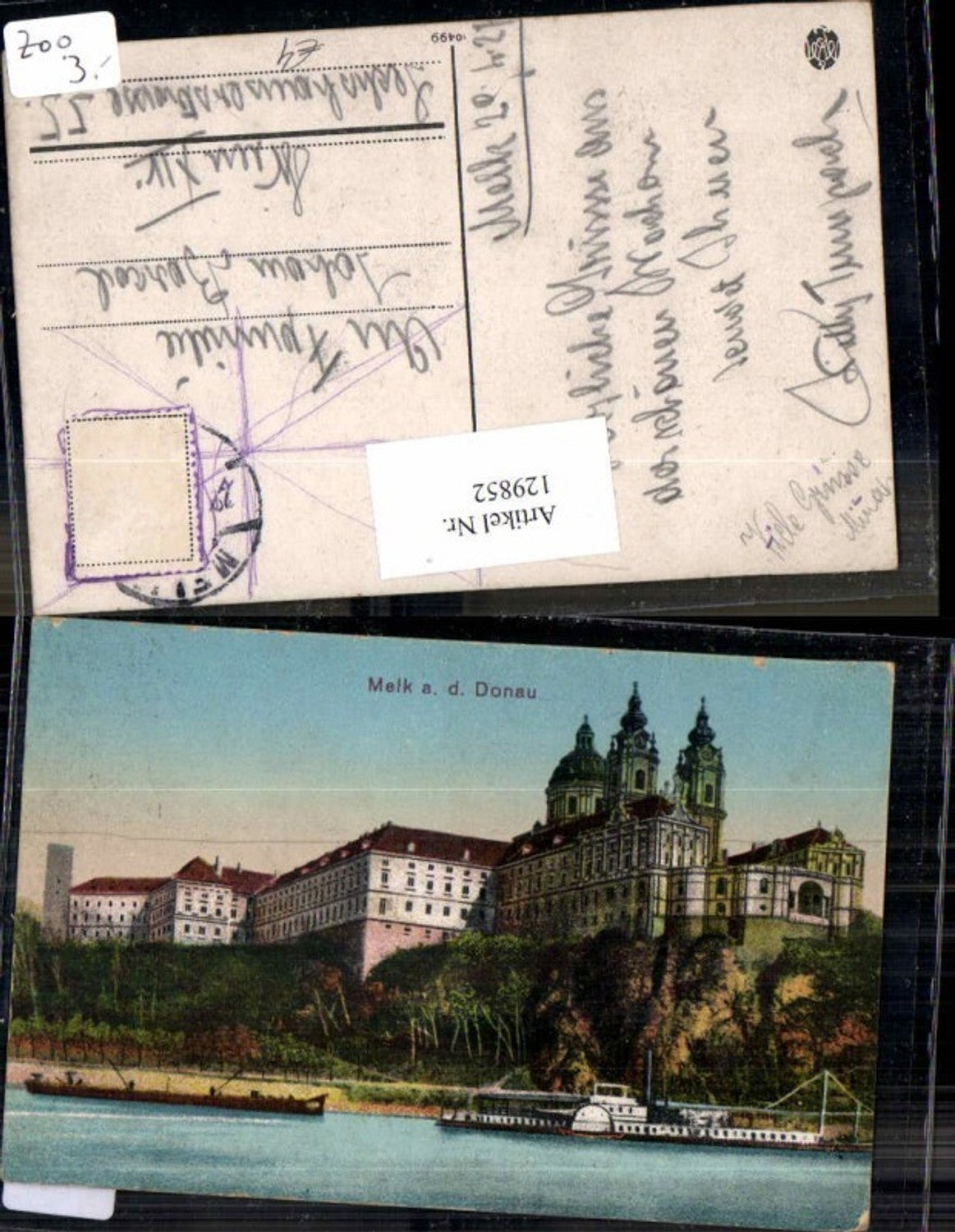 129852, Melk ad Donau Dampfer m. Stift 1924