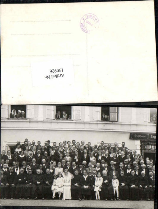 130926, Photo postcard, wedding in Ruprechtshofen or Theiss, Gasthaus Eng.....?? Atelier Melk Prasser