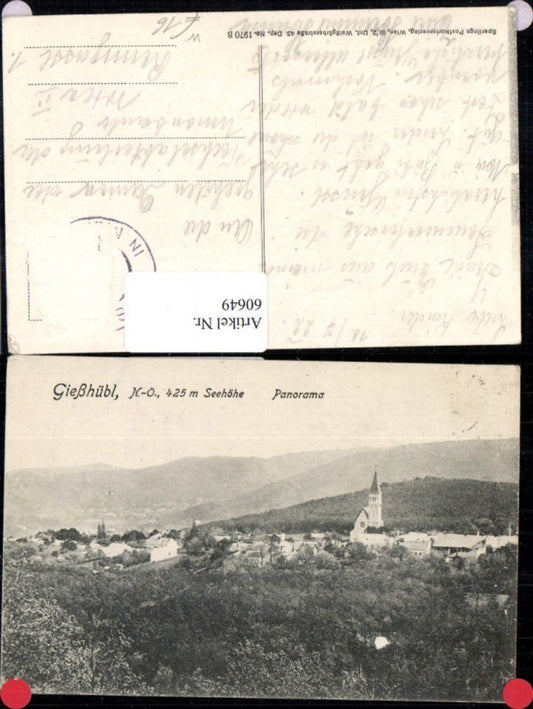 60649, Gießhübl Panoramic view 1922