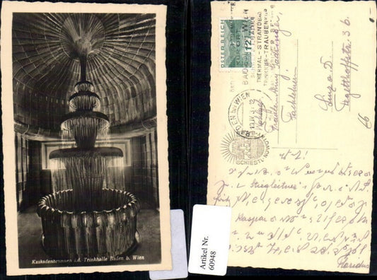 60948, Cascade Fountain, Baden Drinking Hall, 1912 