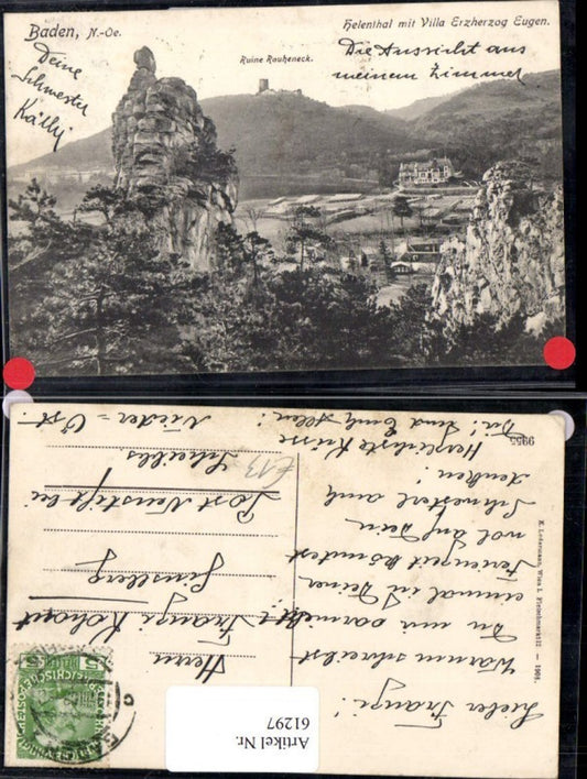 61297,Helenethal Villa Erzherzog Eugen Runie Rauhenck  Baden b. Wien