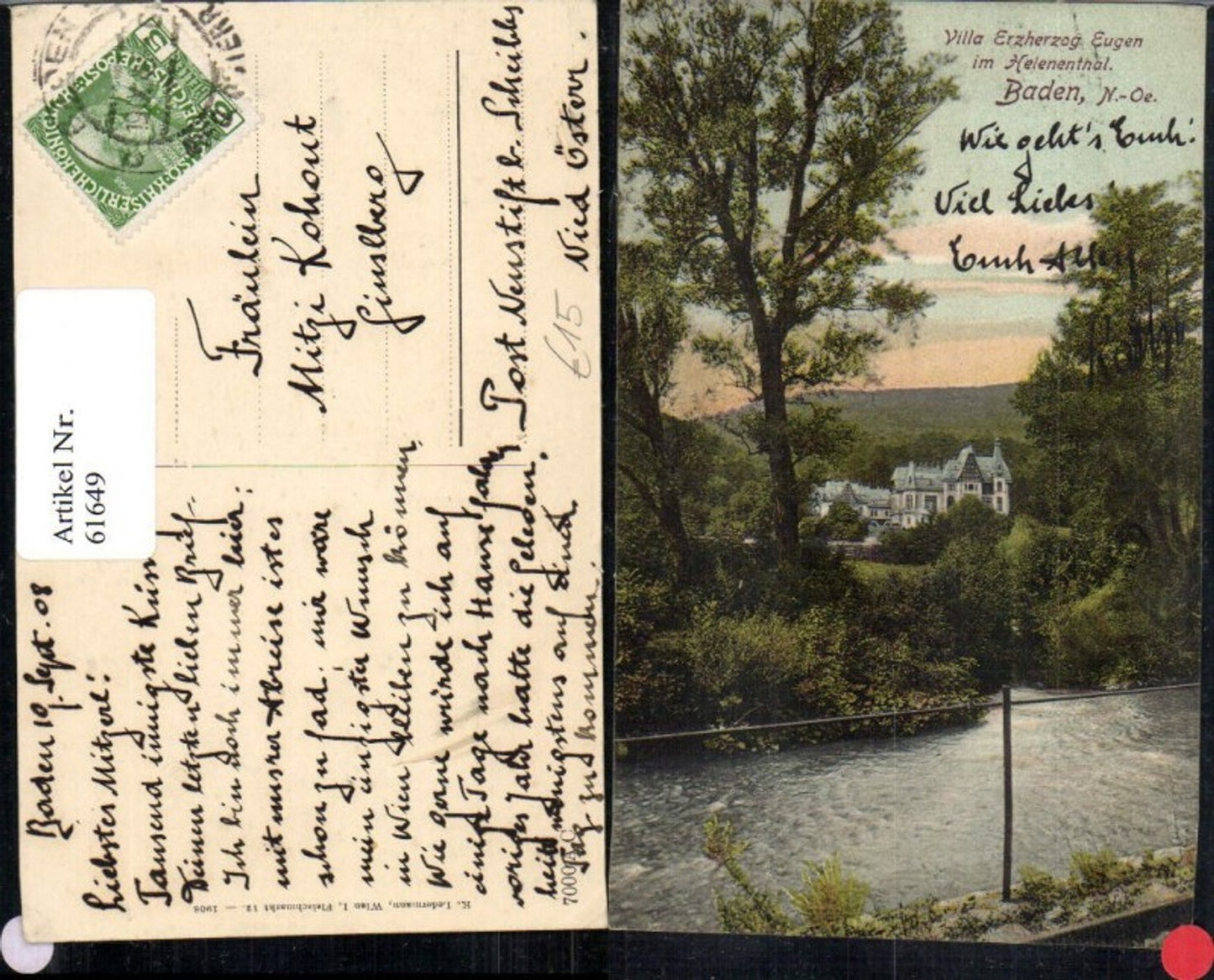61649,Villa Erzherzog Eugen Helenenthal 1908