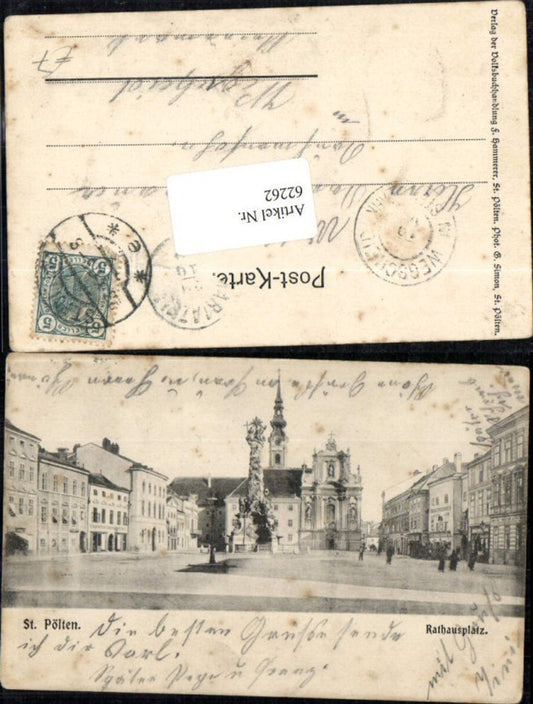 62262, St. Pölten Town Hall Square around 1900