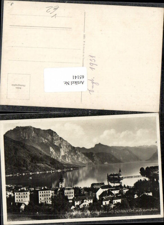 65141, Gmunden in the Salzkammergut region with Ort Castle and Traunstein pub FE Brandt 5002