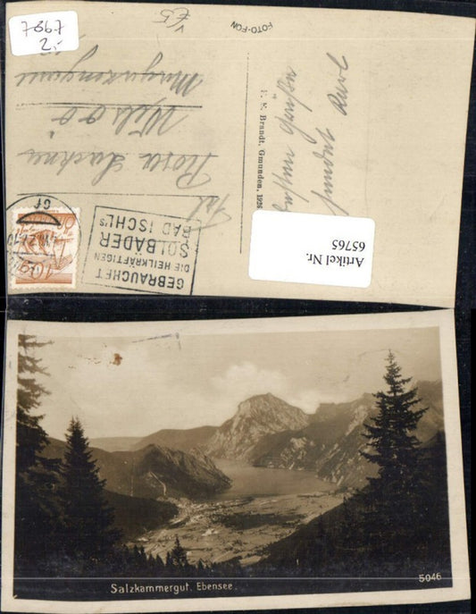 65765, Salzkammergut Ebensee pub FE Brandt 1926