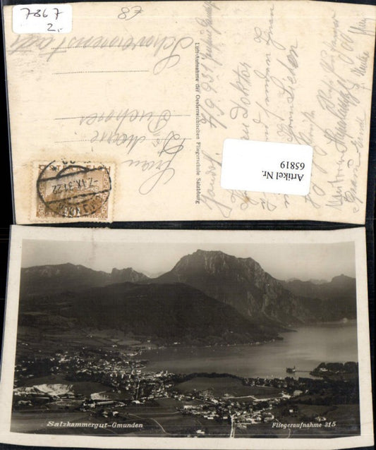 65819, Salzkammergut Gmunden on Lake Traunsee Aerial photograph