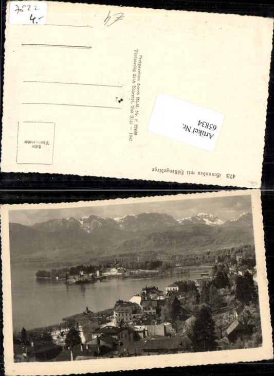 65834, Photo AK Salzkammergut Gmunden on Lake Traunsee with Höllengebirge mountains