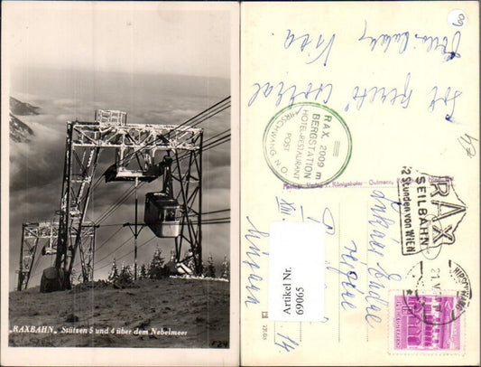 69065,Rax Reichenau Raxbahn Stütze 5 und 4 Seilbahn Gondel