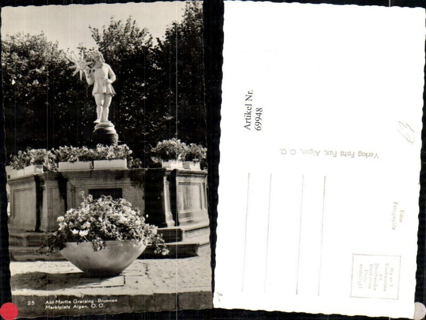 69948, Abbot Martin Greising Fountain, Market Square, Aigen