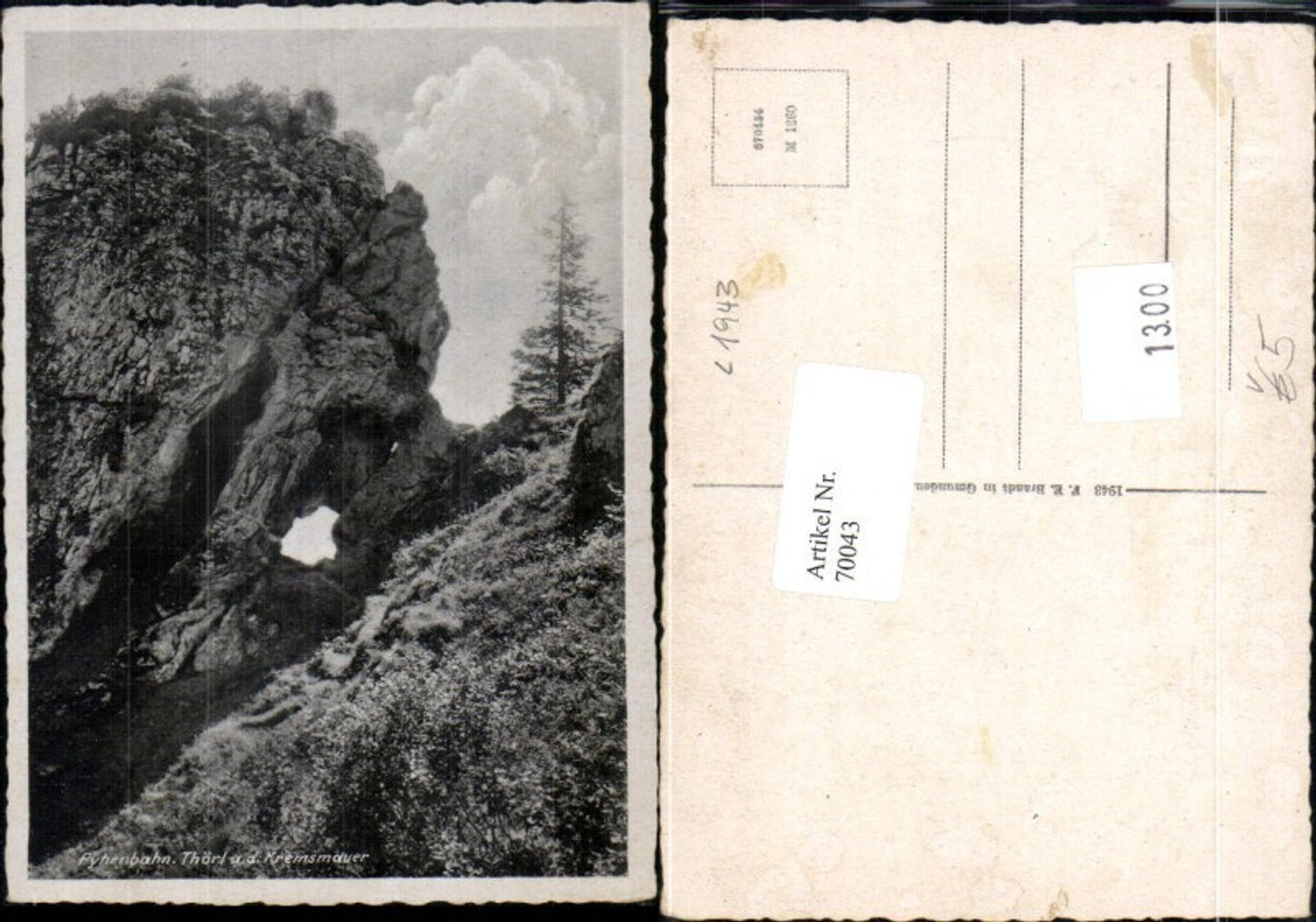 70043,Phyrnbahn Thörl ad Kremsmauer pub FE Brandt 1472