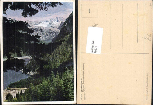 70271, Salzkammergut View from Gosausee to the Dachstein Gosau pub FE Brandt