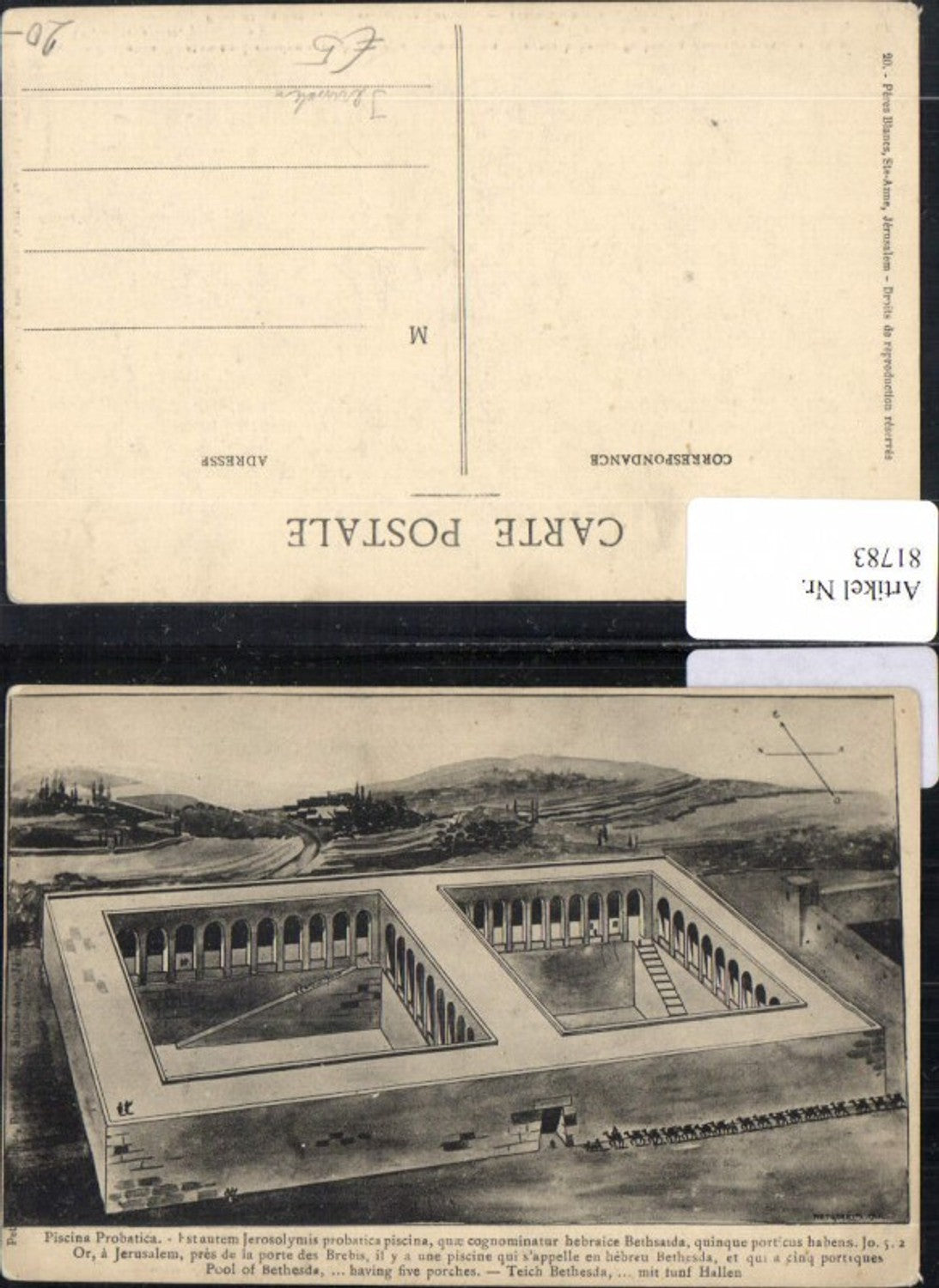 81783, Pool of Bethesda with five pools Piscina Probatica Jerusalem 