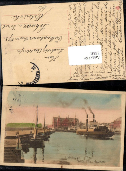 82851,Helsingor Parti 'fra havnen Schiff Haven Kopenhavn Copenhagen