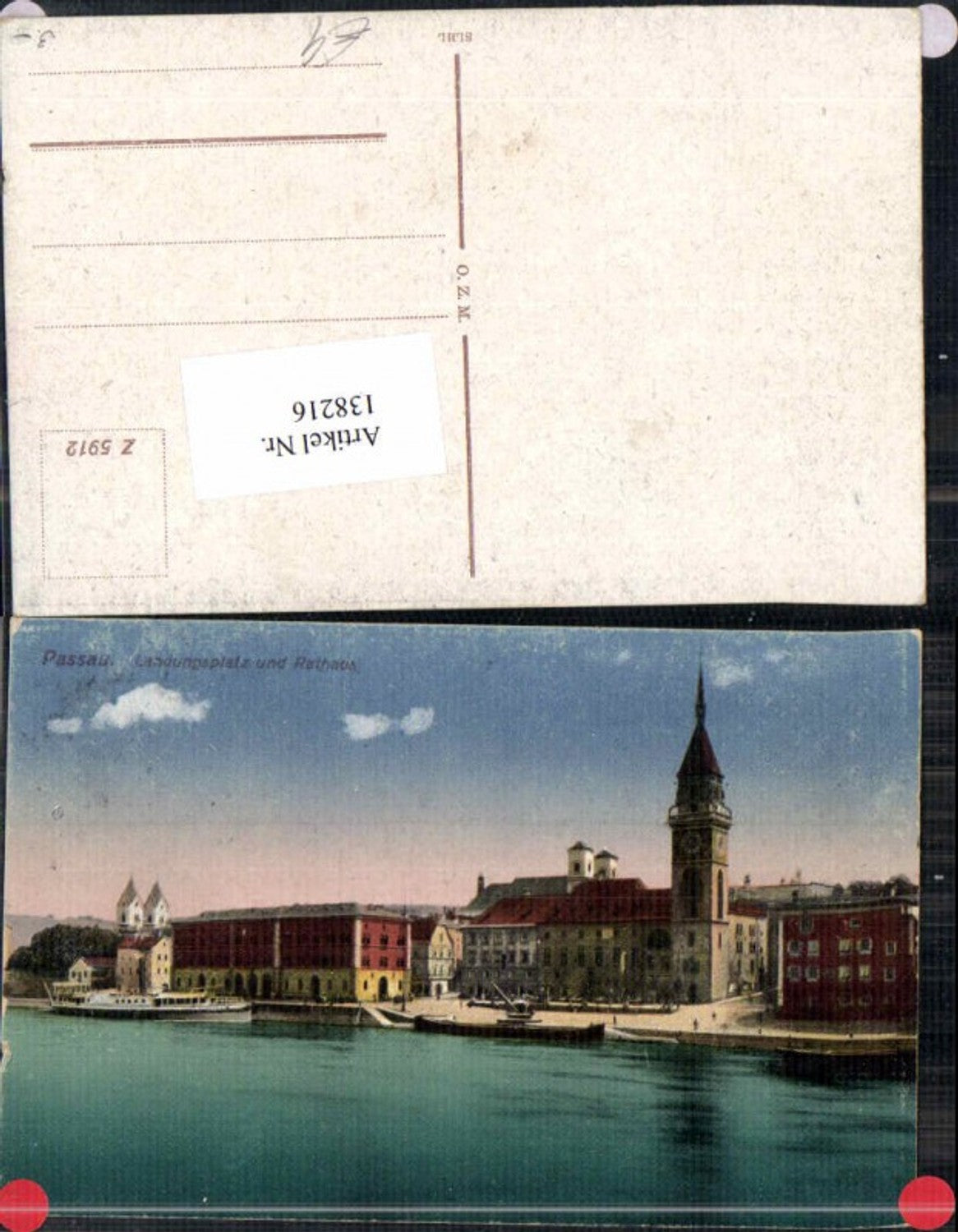138216,Passau Landungsplatz Rathaus 1915
