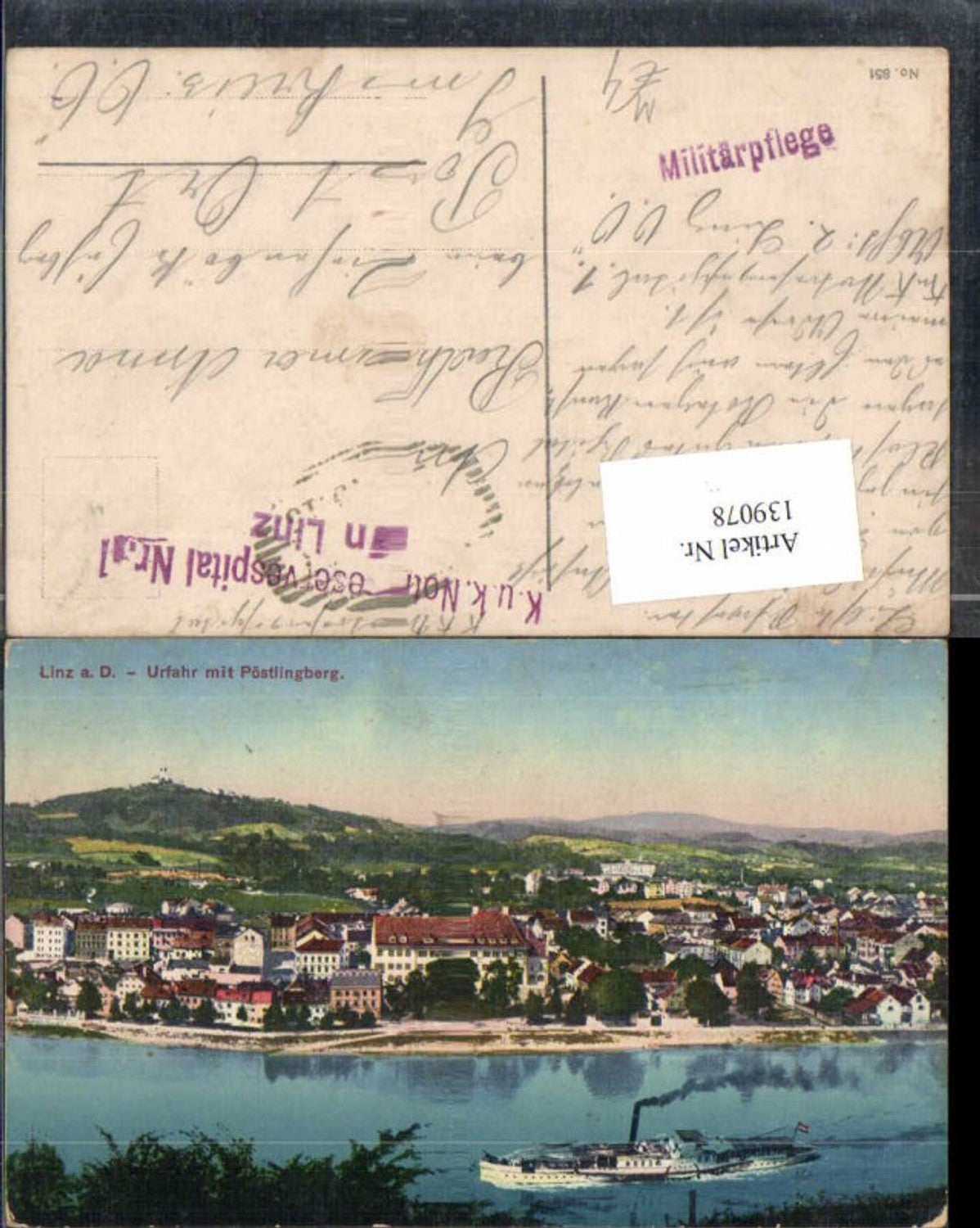 139078, Linz on the Danube Pöstlingberg Urfahr steamer