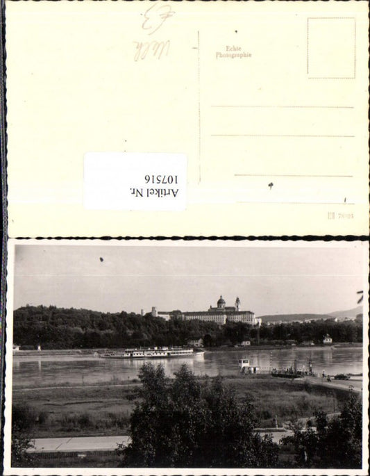 107516, Photo AK Melk on the Danube Wachau Abbey Steamer