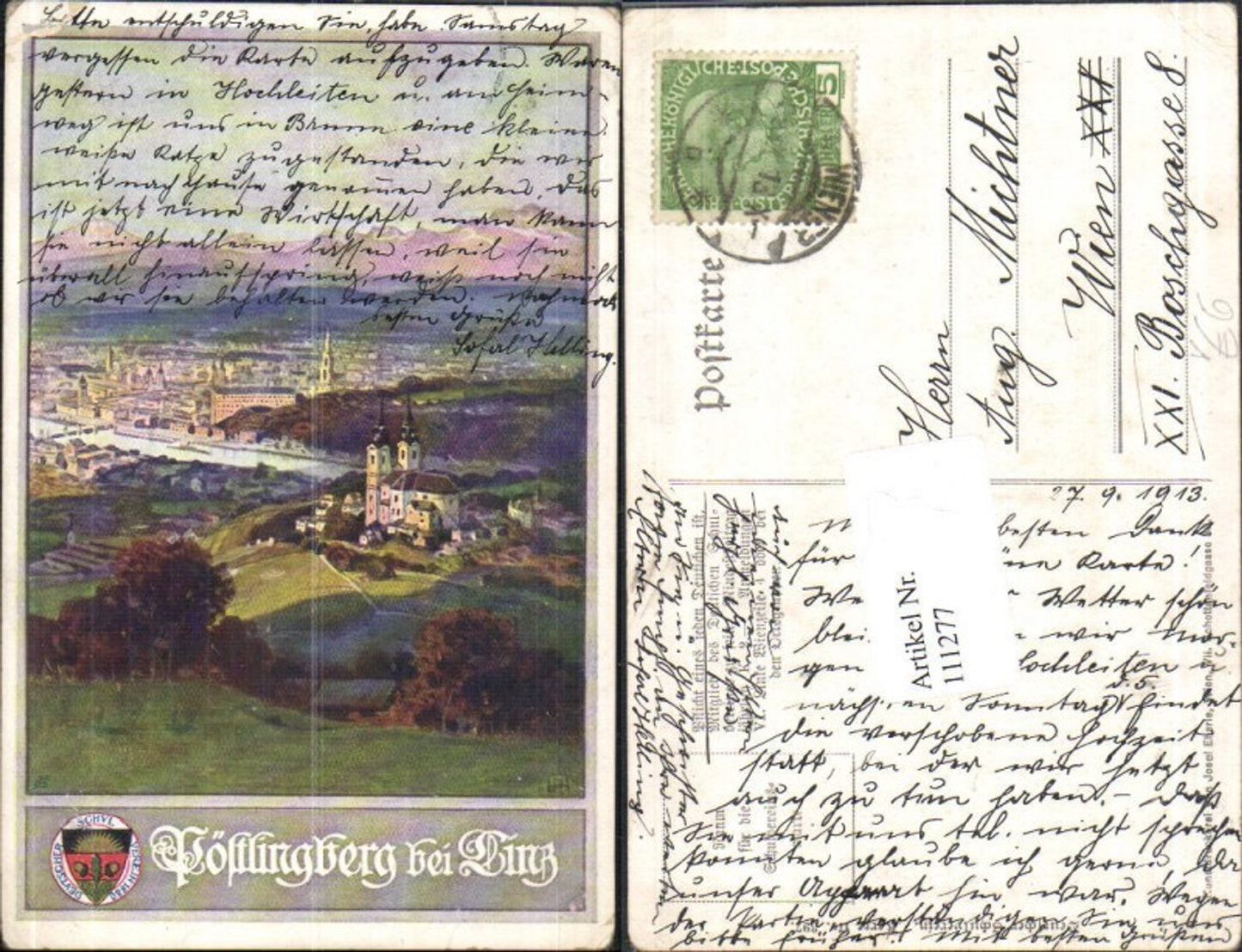 111277,,Linz ad Donau Pöstlingberg pub Dt Schulverein 397