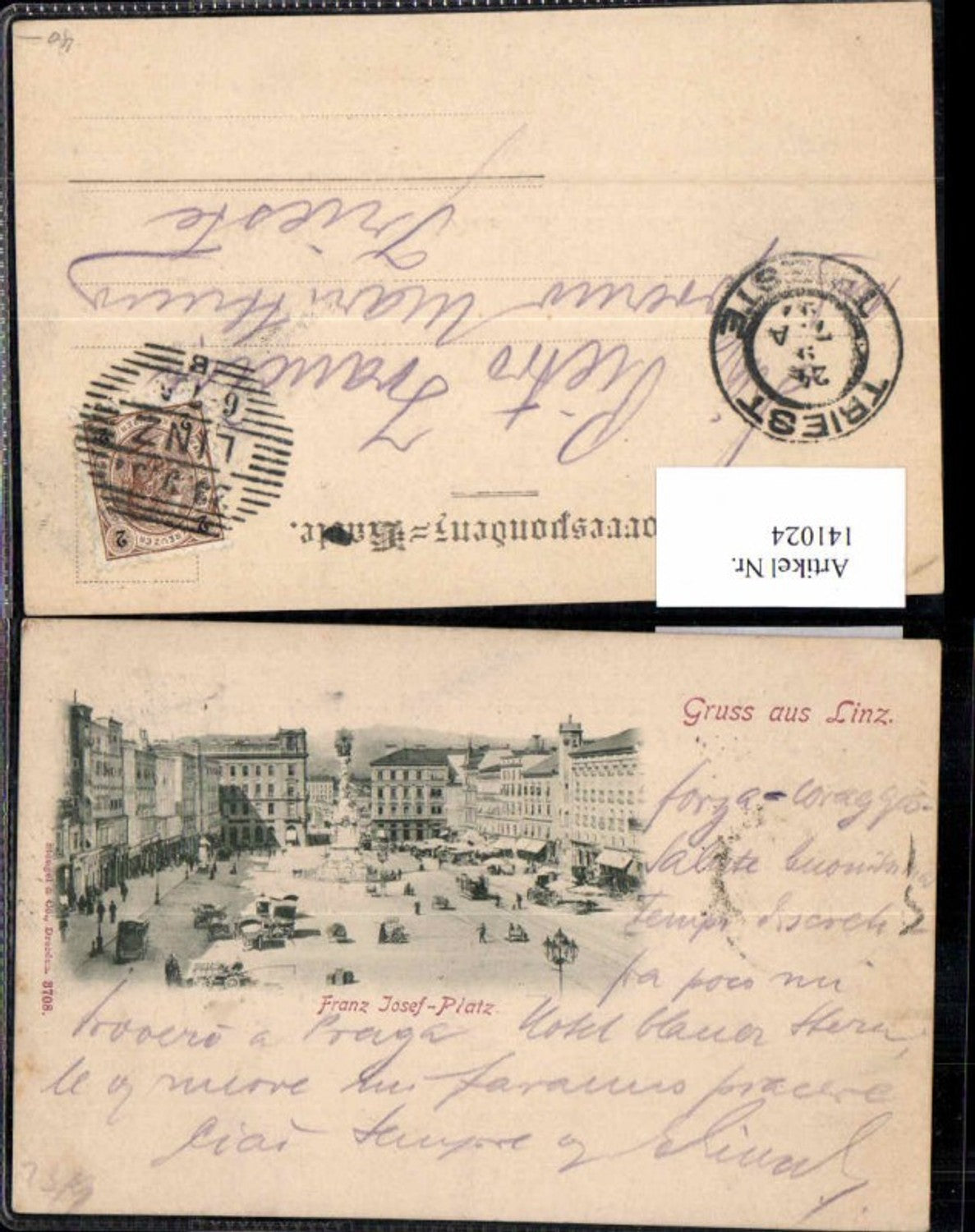 141024, Greetings from Linz Franz Josef Platz 1897