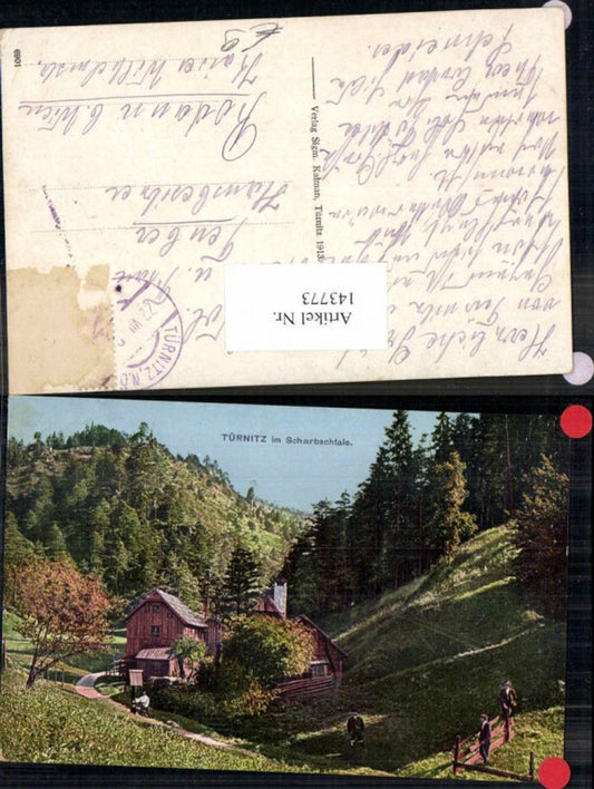 143773, Türnitz in the Scharbach valley Rare postcard