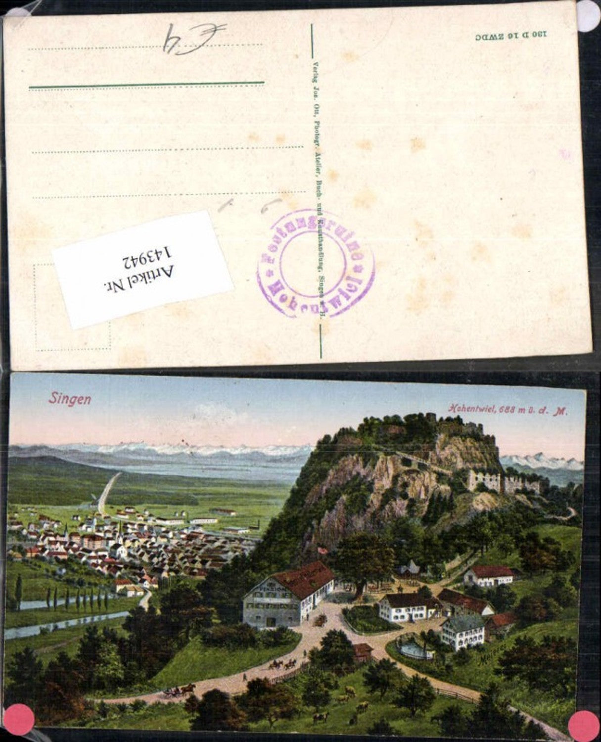 143942, Singen Hohentwiel with dairy 1910