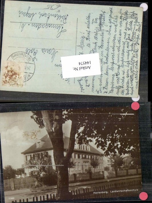 144574, Herrenberg Agricultural School, detailed view, 1920