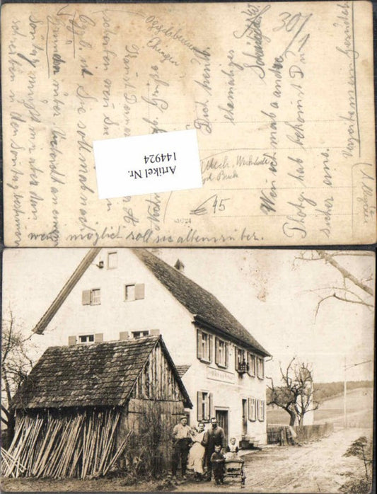 144924, rare photo postcard Oggelsbeuren Attenweiler Ehingen Mechanical Workshop Bock Joseph