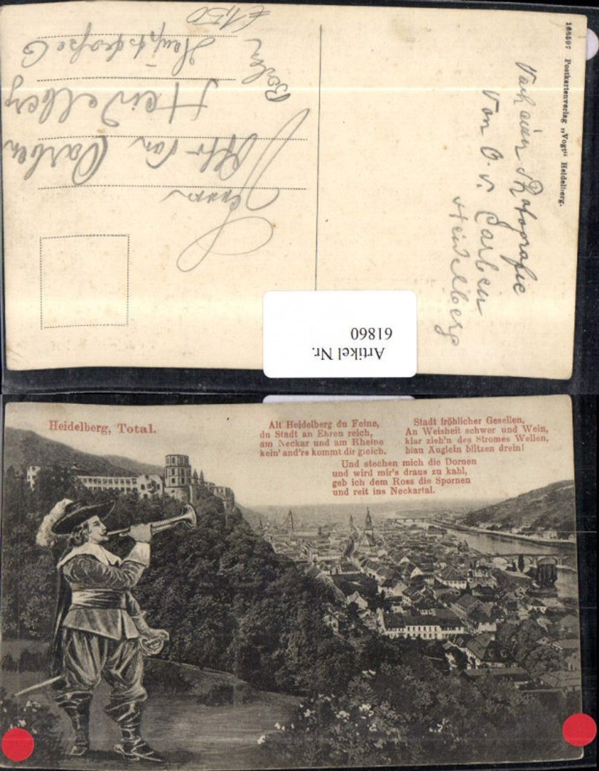 61860, Heidelberg Total with musician in the foreground and poem