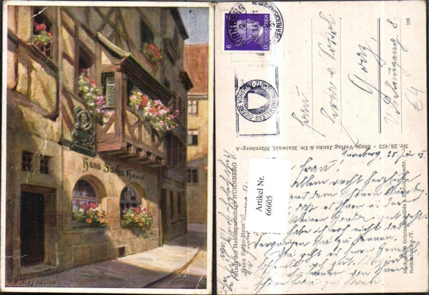 66605,Nürnberg Hans Sachs Haus Strassenansicht 1943