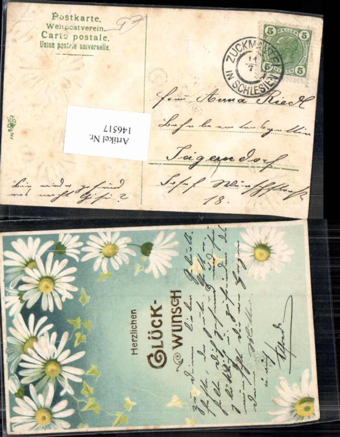 146517,Litho Präge AK Blumen Gänseblümchen 1900