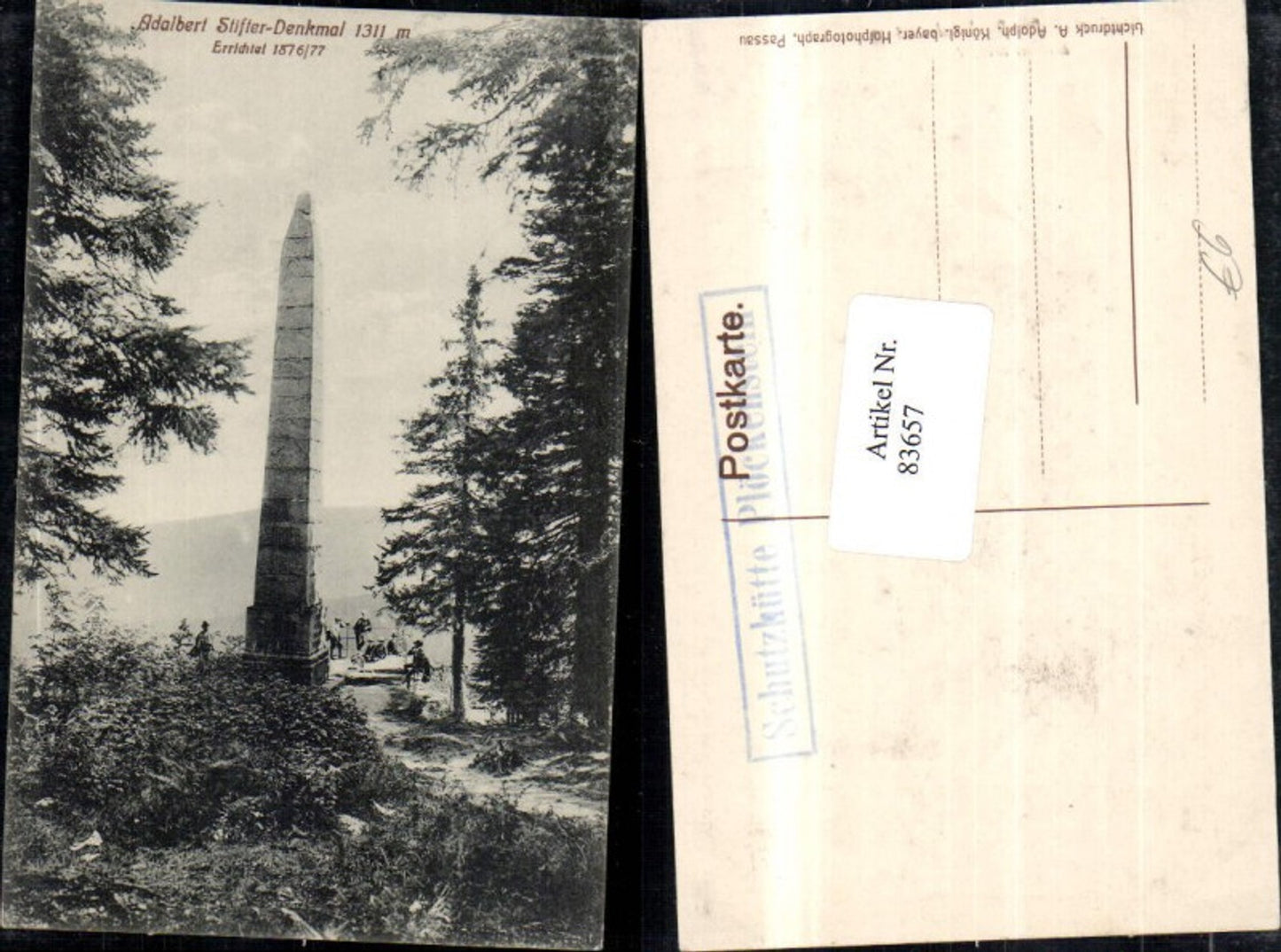 83657,Adelbert Stifter Denkmal Plöckenstein Plöckensteinsee Bayrischer Wald