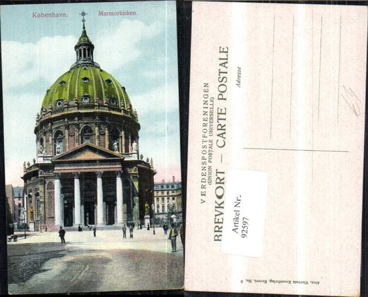 92597,Kobenhavn Copenhagen Marmorkirken front view