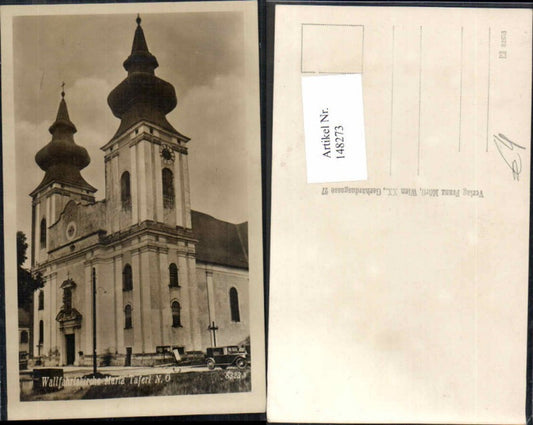 148273, Maria Taferl with church, vintage car 1938