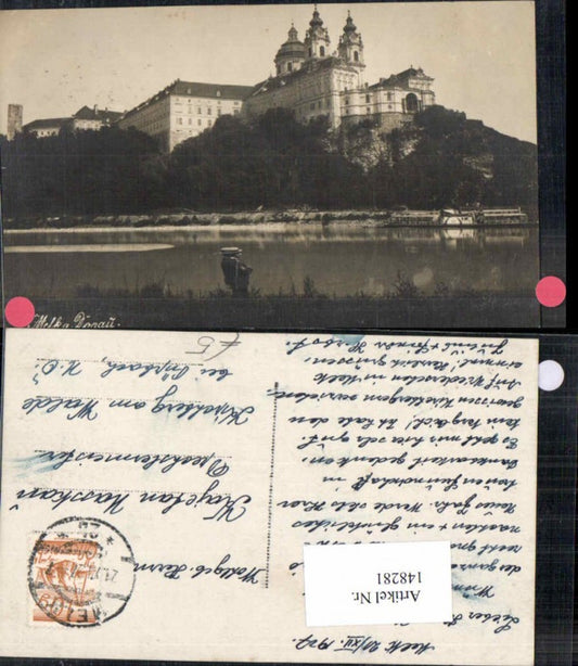 148281,FotoAK Melk ad Donau Dampfer m. Mann RR