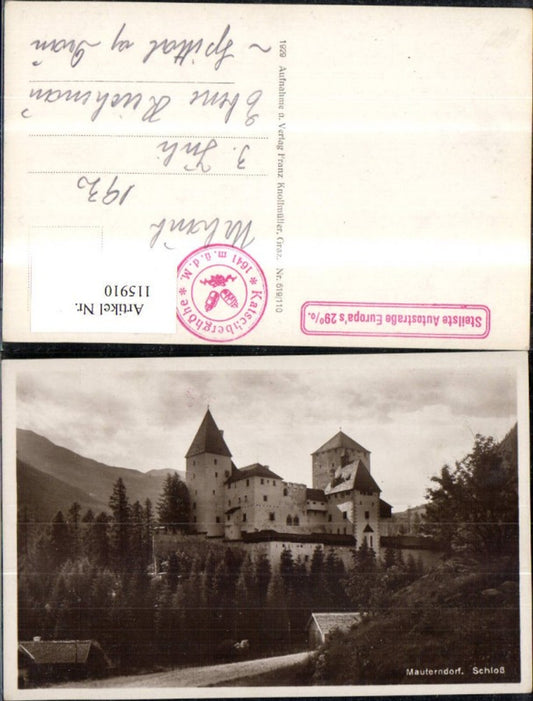 115910, Mauterndorf Moosham Castle 1930