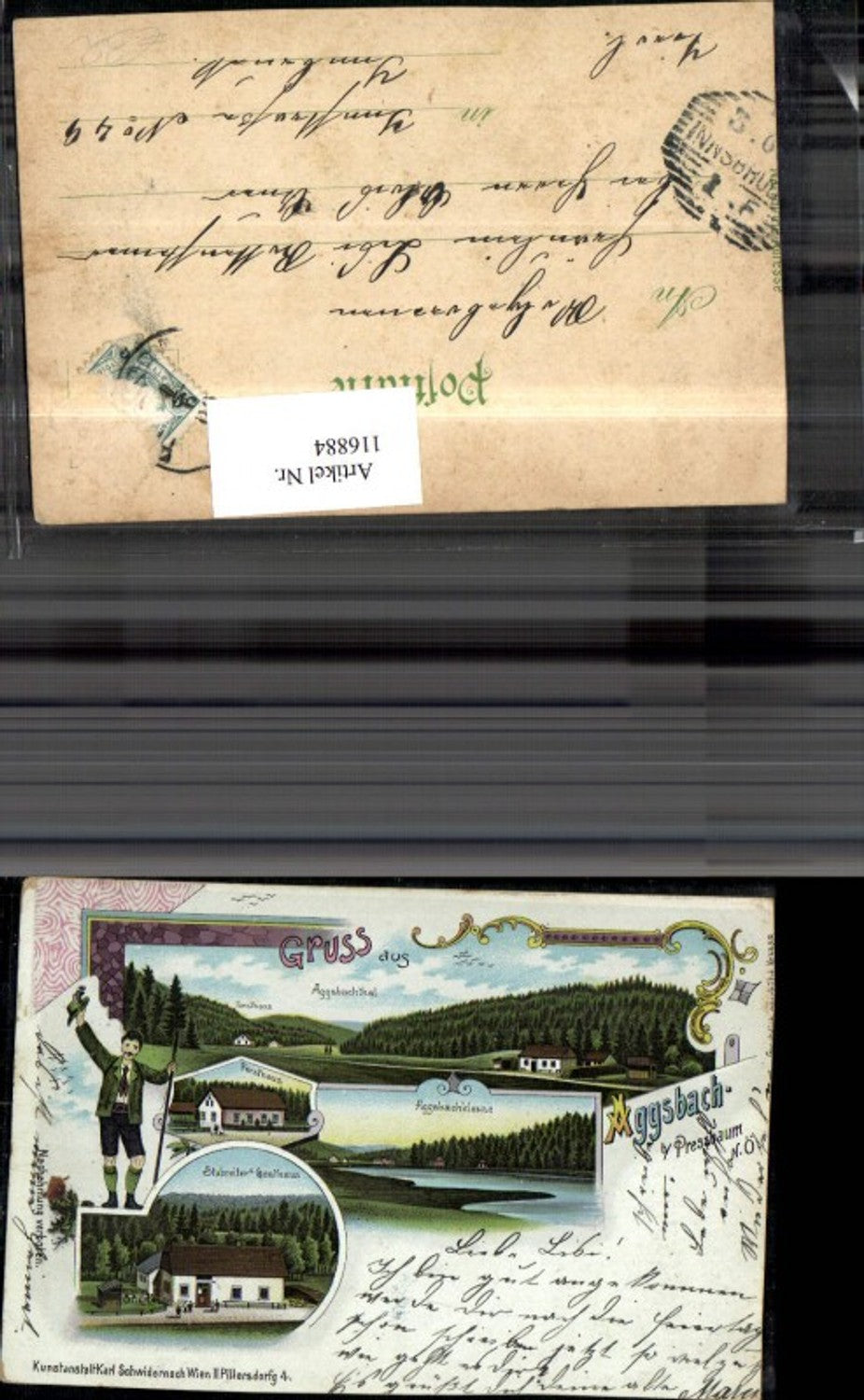 116884, Greetings from Aggsbach near Pressbaum (Lithograph)