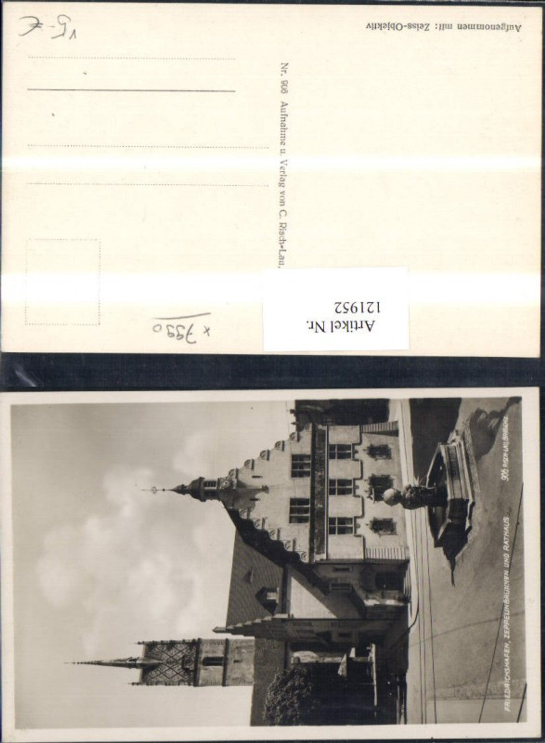 121952, Friedrichshafen Zeppelin Fountain and Town Hall pub Risch-Lau