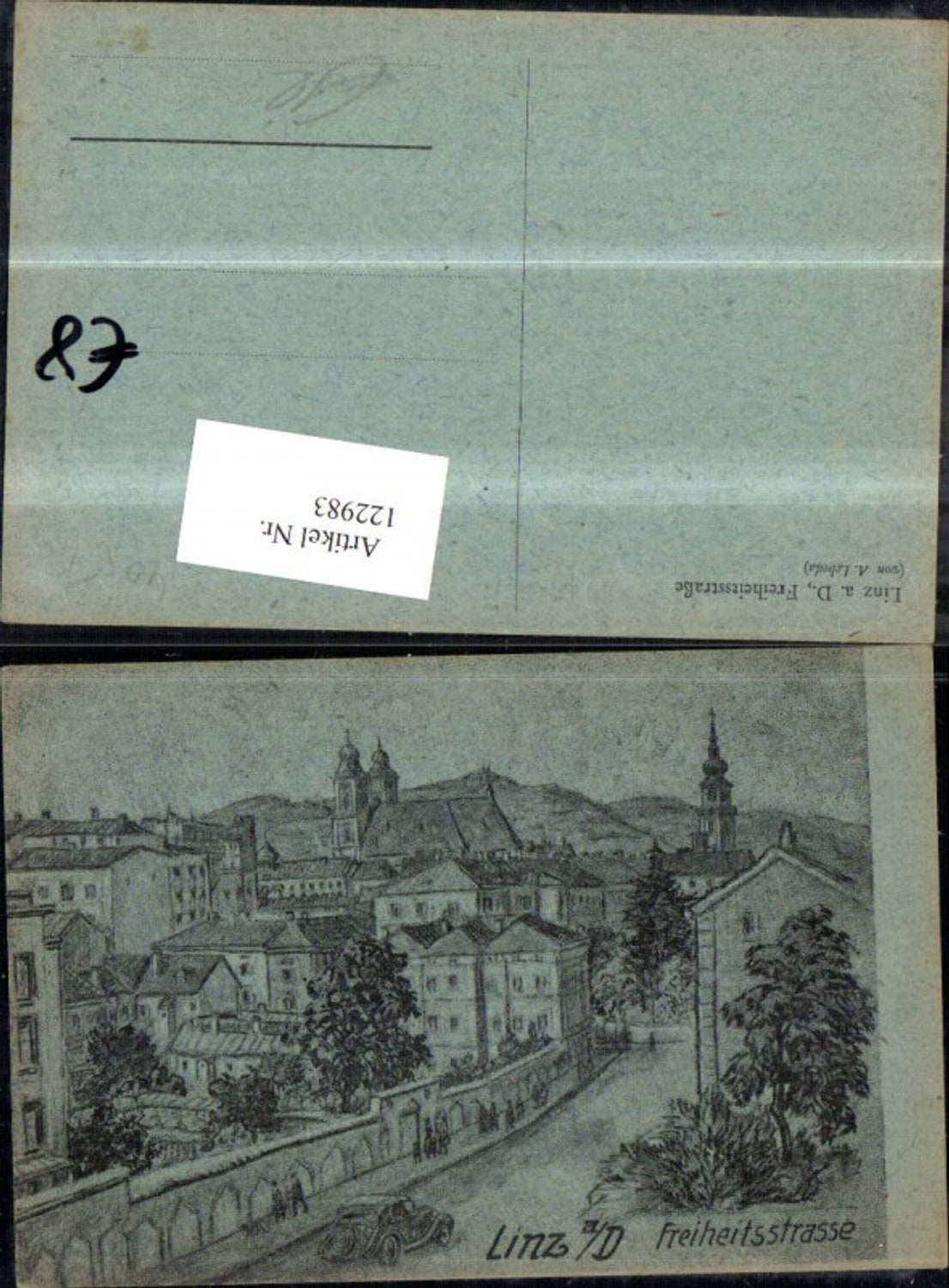122983, Linz Freiheitsstrasse, pencil drawing