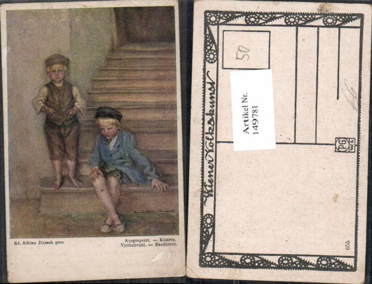 149781,Eduard Adrian Dussek Ausgesperrt Kinder