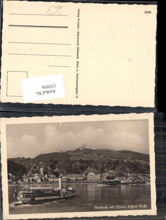 152856, Marbach Maria Taferl with steamer on Danube