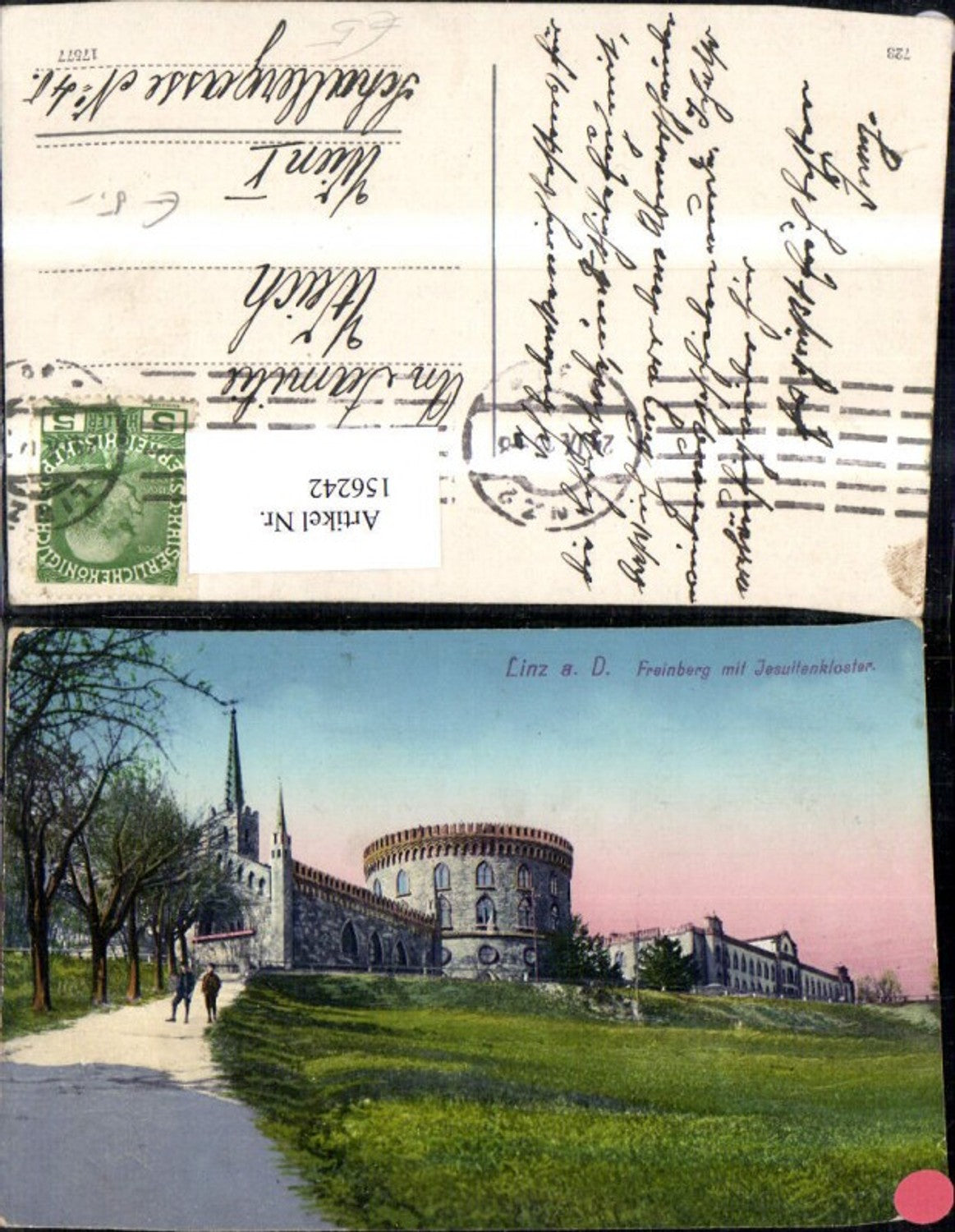 156242, Linz Freinberg with Jesuit monastery 1915