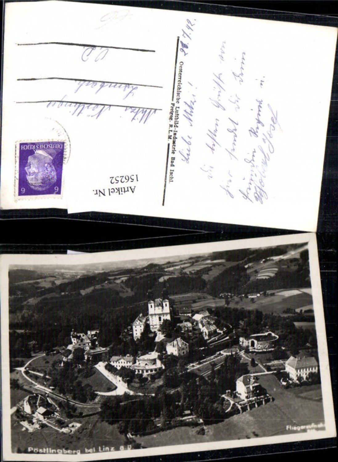 156252, Linz Pöstlingberg aerial photograph 1942