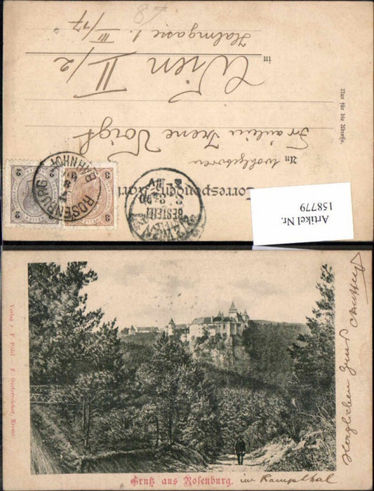 158779, Greetings from Rosenburg am Kamp 1898, view of the road