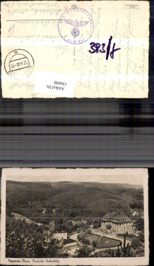 156690, Gernrode Harz Kurhotel Stubenberg 1940