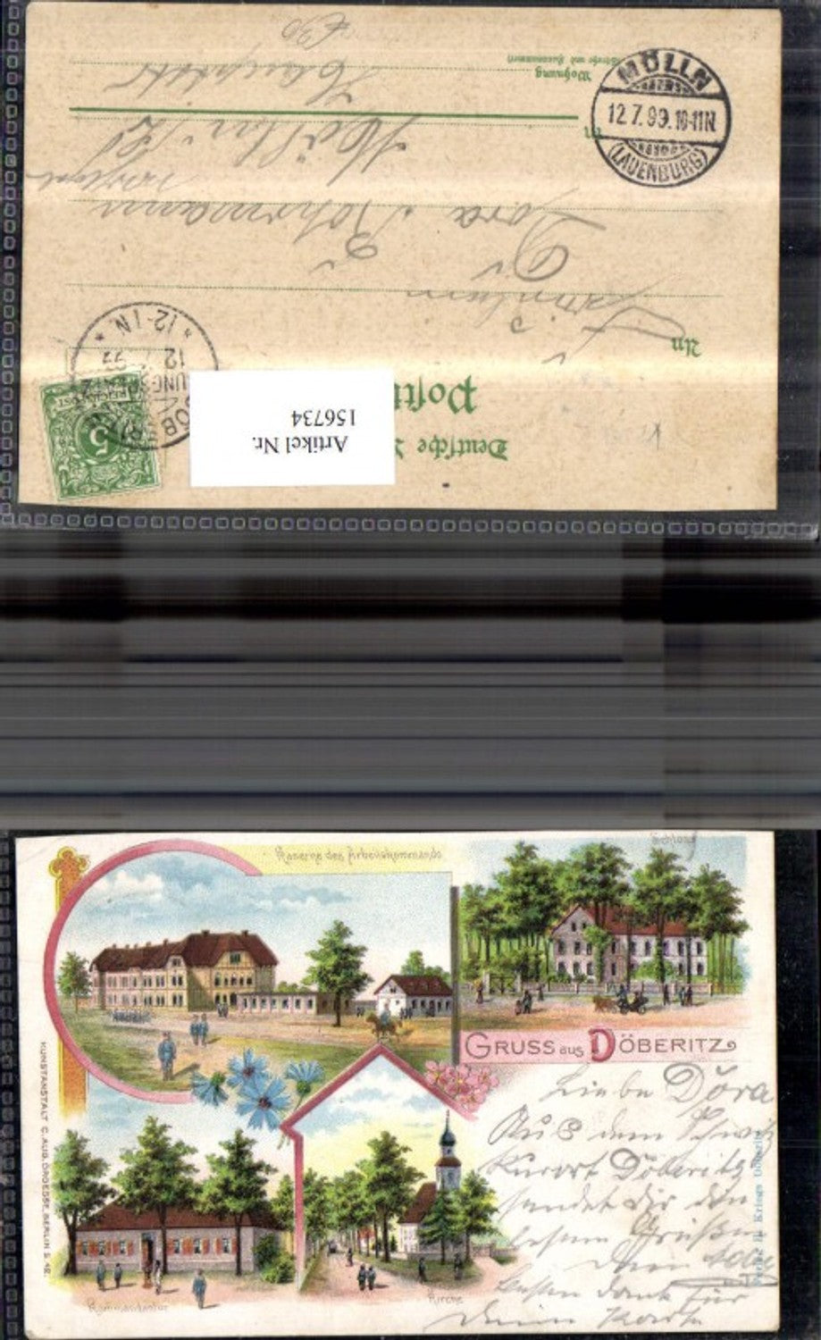 156734, Greetings from Döberitz near Berlin, Lithograph of the Dallgow Barracks
