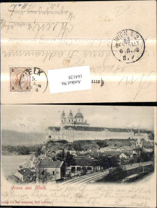 164128, Greetings from Melk on the Danube 1908