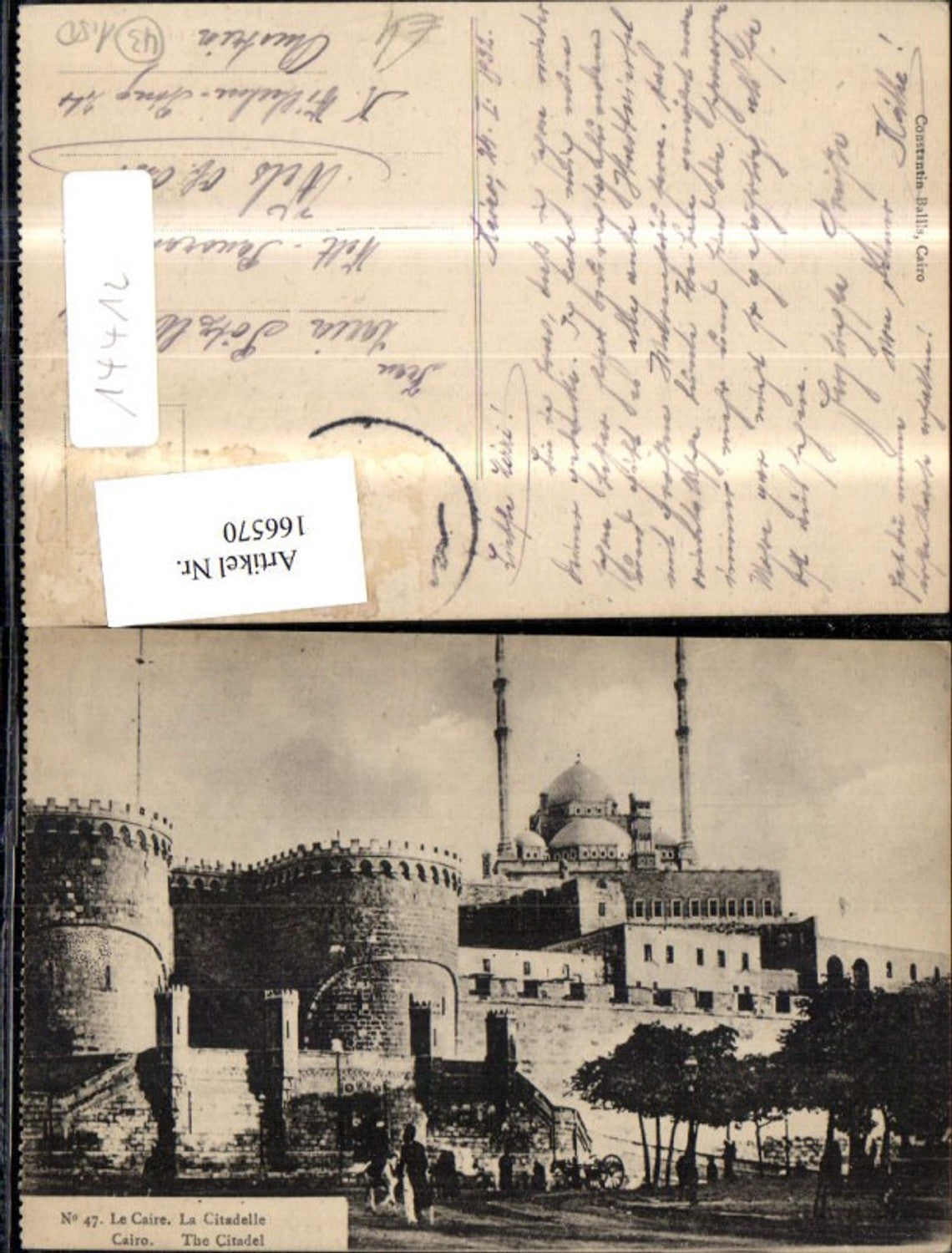166570,Cairo The Citadel Cairo 1932