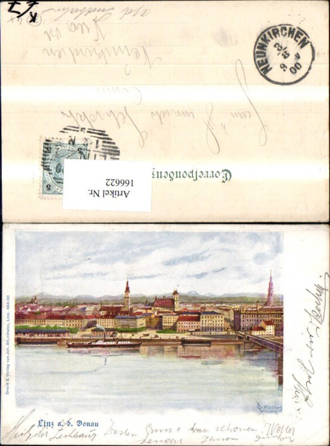 166622, Linz 1900 Artist Ak signed Mr. Heidner