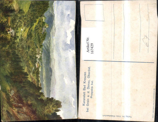 167429, Artist's postcard Bad Kreuzen near Grein A. Hartmann
