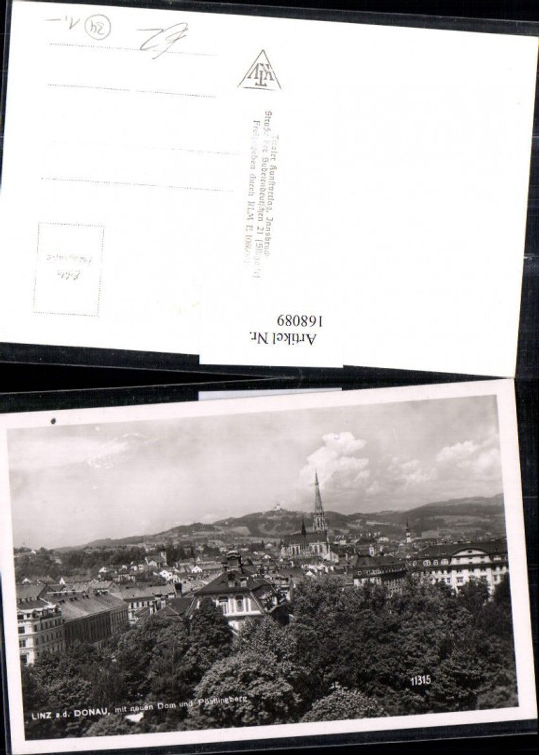 168089, Linz with New Cathedral and Pöstlingberg